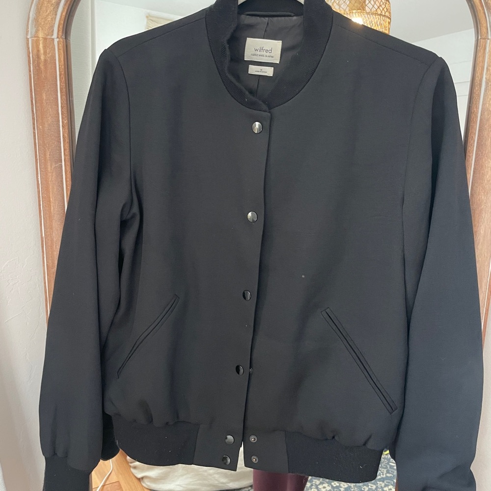 Wilfred Classic Black Bomber Jacket